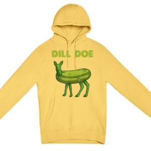 Funny Pickle Art Gift Dill Doe Deer Green Dill Premium Pullover Hoodie