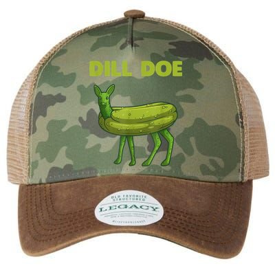 Funny Pickle Art Gift Dill Doe Deer Green Dill Legacy Tie Dye Trucker Hat