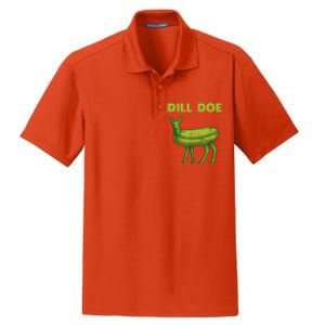 Funny Pickle Art Gift Dill Doe Deer Green Dill Dry Zone Grid Polo