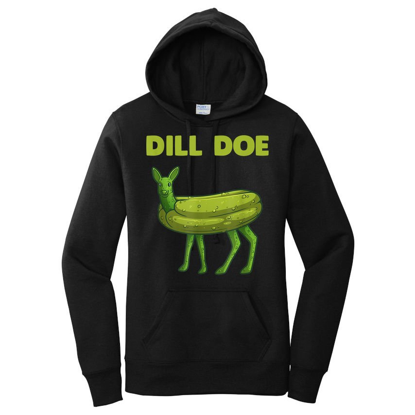 Funny Pickle Art Gift Dill Doe Deer Green Dill Women's Pullover Hoodie