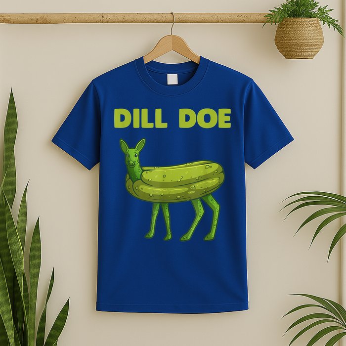 Funny Pickle Art Gift Dill Doe Deer Green Dill T-Shirt