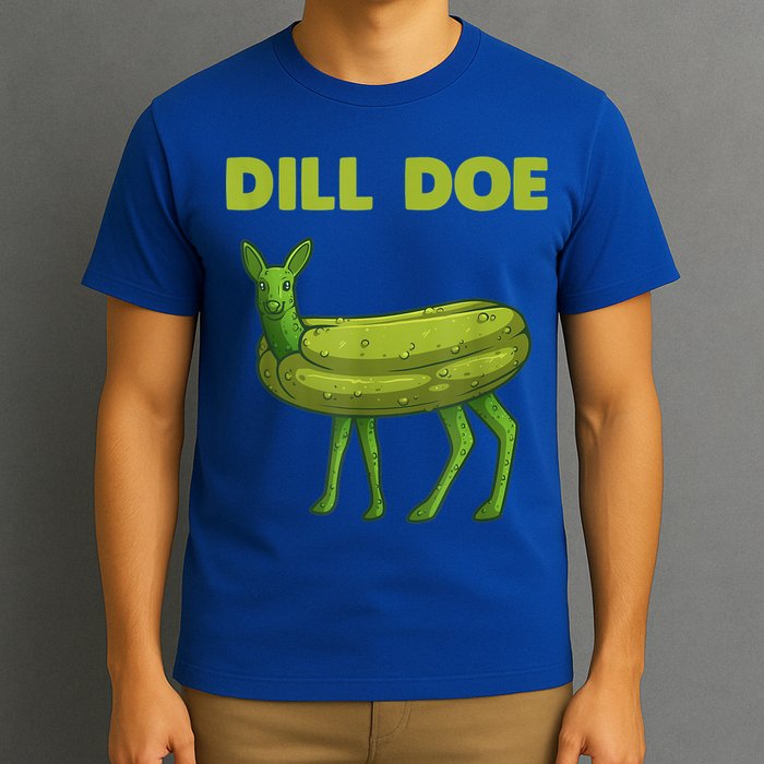 Funny Pickle Art Gift Dill Doe Deer Green Dill T-Shirt