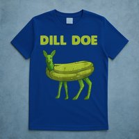 Funny Pickle Art Gift Dill Doe Deer Green Dill T-Shirt