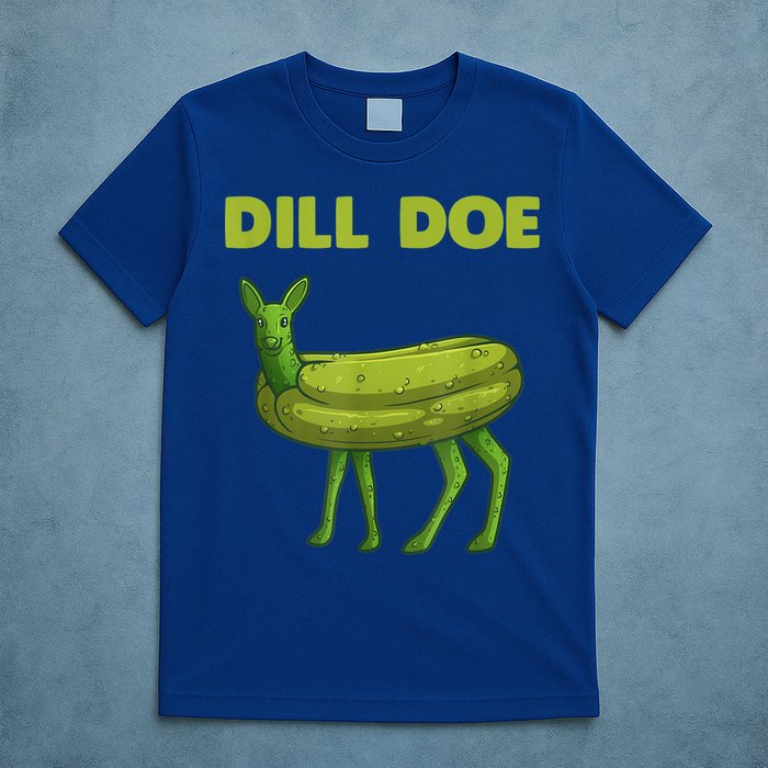 Funny Pickle Art Gift Dill Doe Deer Green Dill T-Shirt