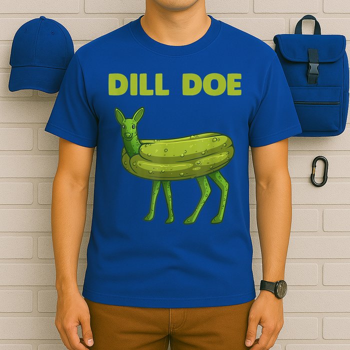 Funny Pickle Art Gift Dill Doe Deer Green Dill T-Shirt