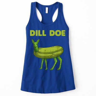 Funny Pickle Art Gift Dill Doe Deer Green Dill Womens Tank Top