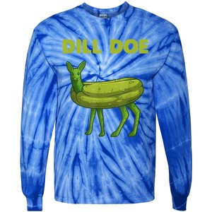 Funny Pickle Art Gift Dill Doe Deer Green Dill Tie-Dye Long Sleeve Shirt