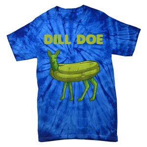 Funny Pickle Art Gift Dill Doe Deer Green Dill Tie-Dye T-Shirt