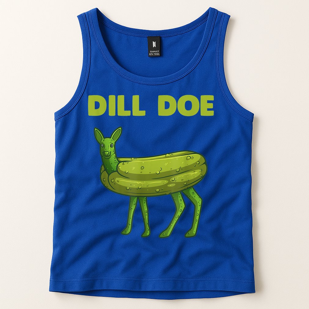 Funny Pickle Art Gift Dill Doe Deer Green Dill Tank Top