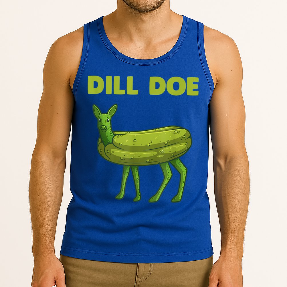 Funny Pickle Art Gift Dill Doe Deer Green Dill Tank Top