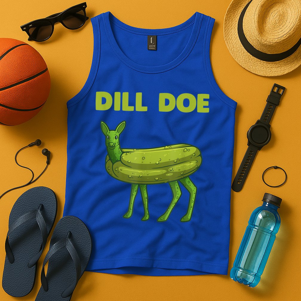 Funny Pickle Art Gift Dill Doe Deer Green Dill Tank Top