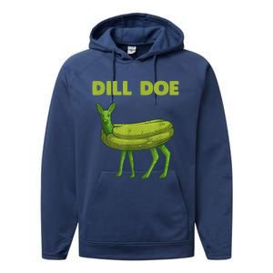 Funny Pickle Art Gift Dill Doe Deer Green Dill Performance Fleece Hoodie