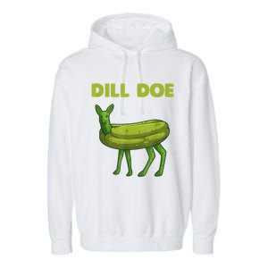 Funny Pickle Art Gift Dill Doe Deer Green Dill Garment-Dyed Fleece Hoodie