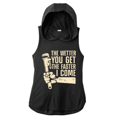 Funny Plumber Art For Steamfitter Plumbing Lovers Ladies PosiCharge Tri-Blend Wicking Draft Hoodie Tank