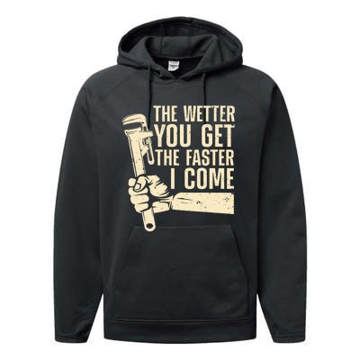 Funny Plumber Art For Steamfitter Plumbing Lovers Performance Fleece Hoodie