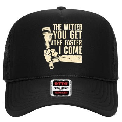 Funny Plumber Art For Steamfitter Plumbing Lovers High Crown Mesh Back Trucker Hat