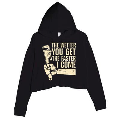 Funny Plumber Art For Steamfitter Plumbing Lovers Crop Fleece Hoodie