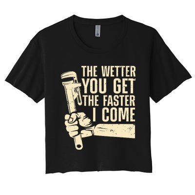 Funny Plumber Art For Steamfitter Plumbing Lovers Women's Crop Top Tee