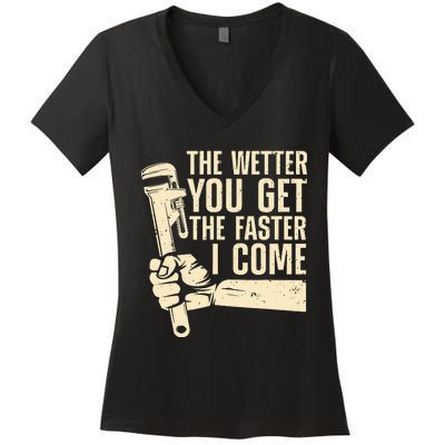 Funny Plumber Art For Steamfitter Plumbing Lovers Women's V-Neck T-Shirt