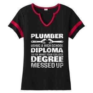 Funny Plumber Art For  Pipefitter Pipe Plumber Ladies Halftime Notch Neck Tee