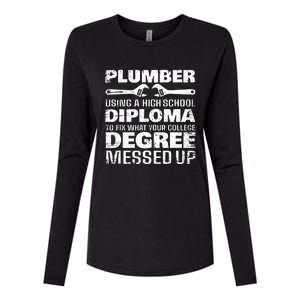 Funny Plumber Art For  Pipefitter Pipe Plumber Womens Cotton Relaxed Long Sleeve T-Shirt