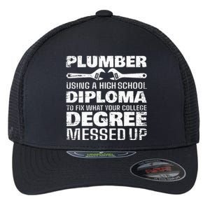 Funny Plumber Art For  Pipefitter Pipe Plumber Flexfit Unipanel Trucker Cap