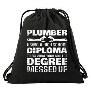 Funny Plumber Art For  Pipefitter Pipe Plumber Drawstring Bag