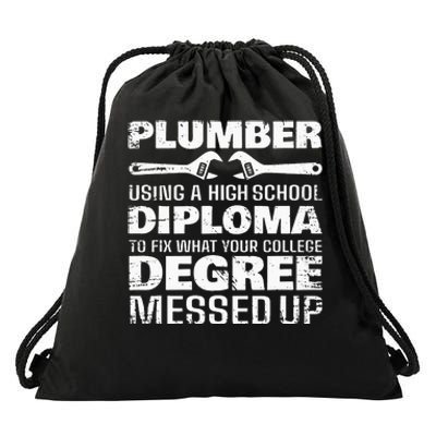 Funny Plumber Art For  Pipefitter Pipe Plumber Drawstring Bag