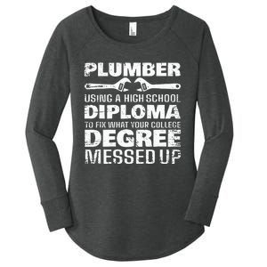 Funny Plumber Art For  Pipefitter Pipe Plumber Women's Perfect Tri Tunic Long Sleeve Shirt