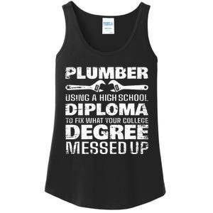 Funny Plumber Art For  Pipefitter Pipe Plumber Ladies Essential Tank