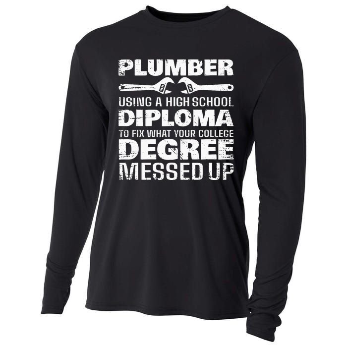 Funny Plumber Art For  Pipefitter Pipe Plumber Cooling Performance Long Sleeve Crew