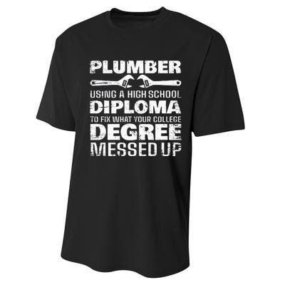 Funny Plumber Art For  Pipefitter Pipe Plumber Performance Sprint T-Shirt