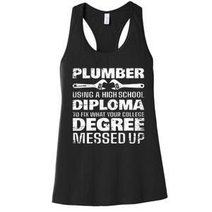 Funny Plumber Art For  Pipefitter Pipe Plumber Women's Racerback Tank