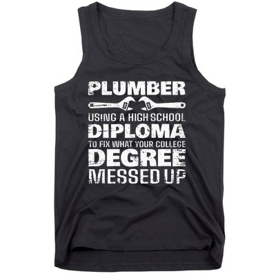 Funny Plumber Art For  Pipefitter Pipe Plumber Tank Top