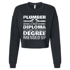 Funny Plumber Art For  Pipefitter Pipe Plumber Cropped Pullover Crew