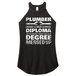 Funny Plumber Art For  Pipefitter Pipe Plumber Women's Perfect Tri Rocker Tank