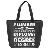 Funny Plumber Art For  Pipefitter Pipe Plumber Zip Tote Bag