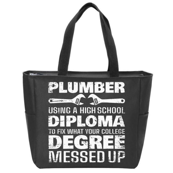 Funny Plumber Art For  Pipefitter Pipe Plumber Zip Tote Bag