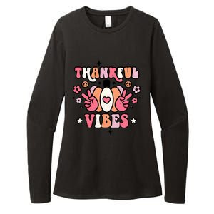 Fall Pumpkin Autumn Season Thankful Vibes Thanksgiving Day Cute Gift Womens CVC Long Sleeve Shirt