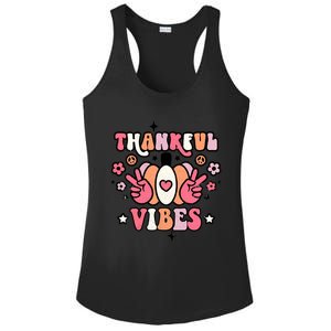 Fall Pumpkin Autumn Season Thankful Vibes Thanksgiving Day Cute Gift Ladies PosiCharge Competitor Racerback Tank