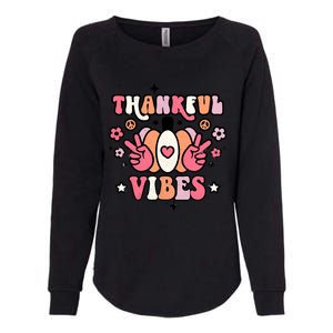 Fall Pumpkin Autumn Season Thankful Vibes Thanksgiving Day Cute Gift Womens California Wash Sweatshirt