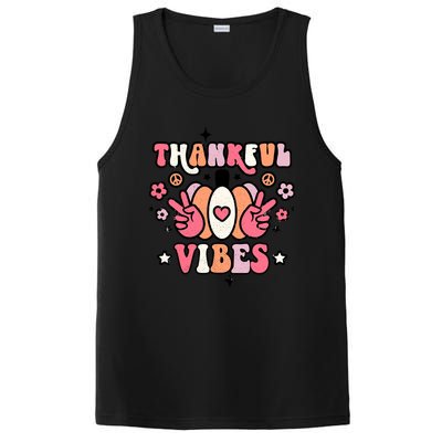 Fall Pumpkin Autumn Season Thankful Vibes Thanksgiving Day Cute Gift PosiCharge Competitor Tank