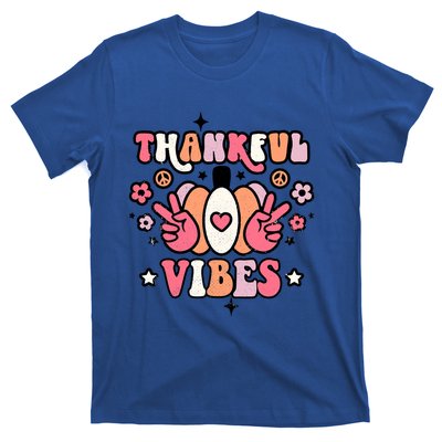 Fall Pumpkin Autumn Season Thankful Vibes Thanksgiving Day Cute Gift T-Shirt