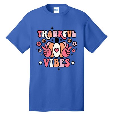 Fall Pumpkin Autumn Season Thankful Vibes Thanksgiving Day Cute Gift Tall T-Shirt