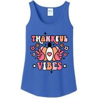 Fall Pumpkin Autumn Season Thankful Vibes Thanksgiving Day Cute Gift Ladies Essential Tank