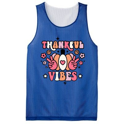 Fall Pumpkin Autumn Season Thankful Vibes Thanksgiving Day Cute Gift Mesh Reversible Basketball Jersey Tank