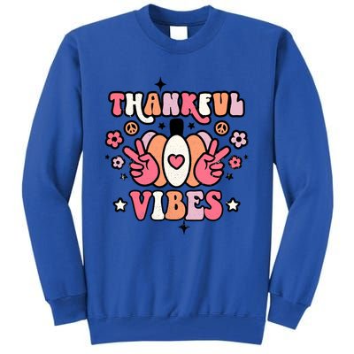 Fall Pumpkin Autumn Season Thankful Vibes Thanksgiving Day Cute Gift Tall Sweatshirt