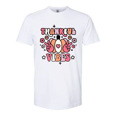 Fall Pumpkin Autumn Season Thankful Vibes Thanksgiving Day Cute Gift Softstyle CVC T-Shirt