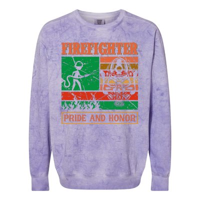 Firefighter Pride And Honor Colorblast Crewneck Sweatshirt