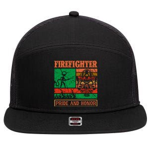 Firefighter Pride And Honor 7 Panel Mesh Trucker Snapback Hat